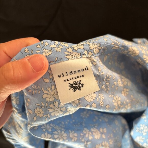 NWOT Peter Pan Collared Blouse- Size S, Blue Liberty Print - Picture 7 of 8